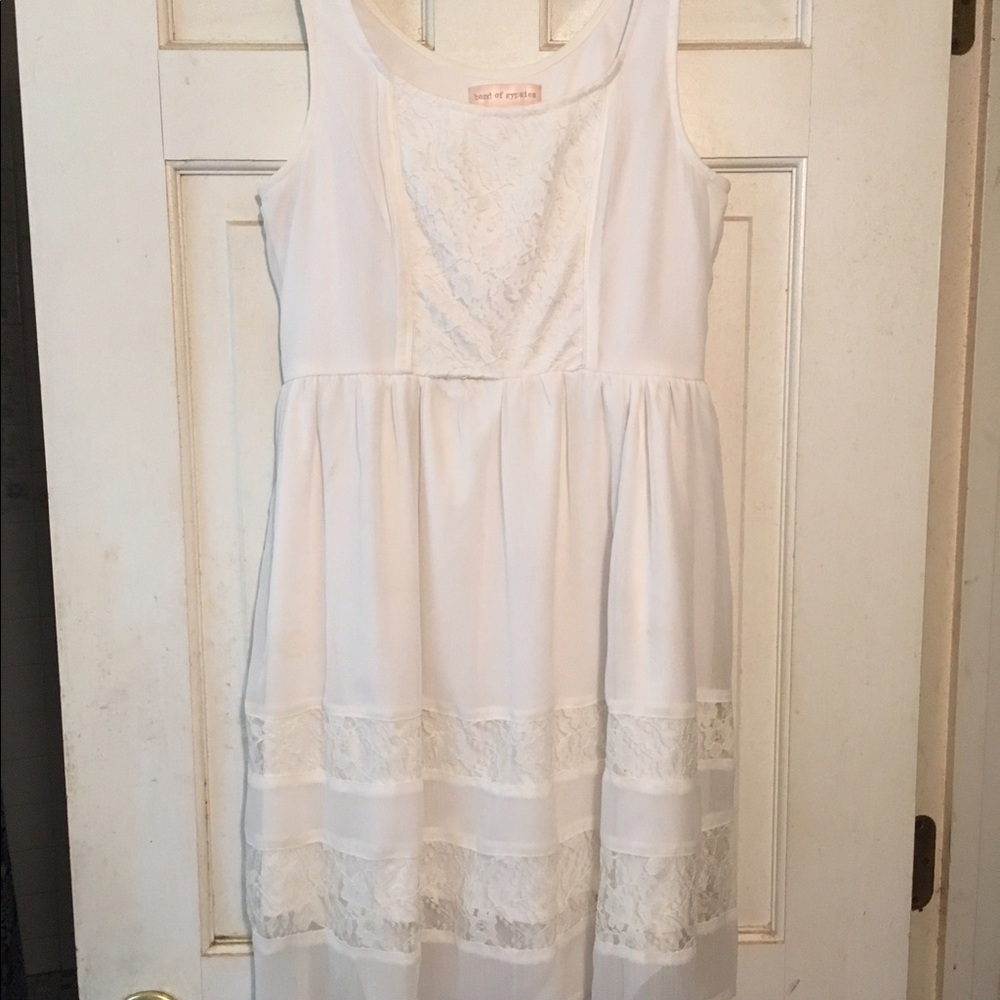 High low white lace dress
