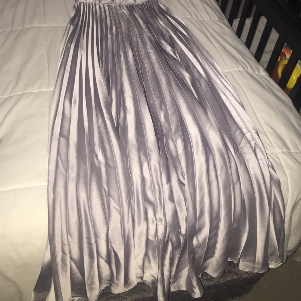 NWOT silver pleated skirt! Never worn.