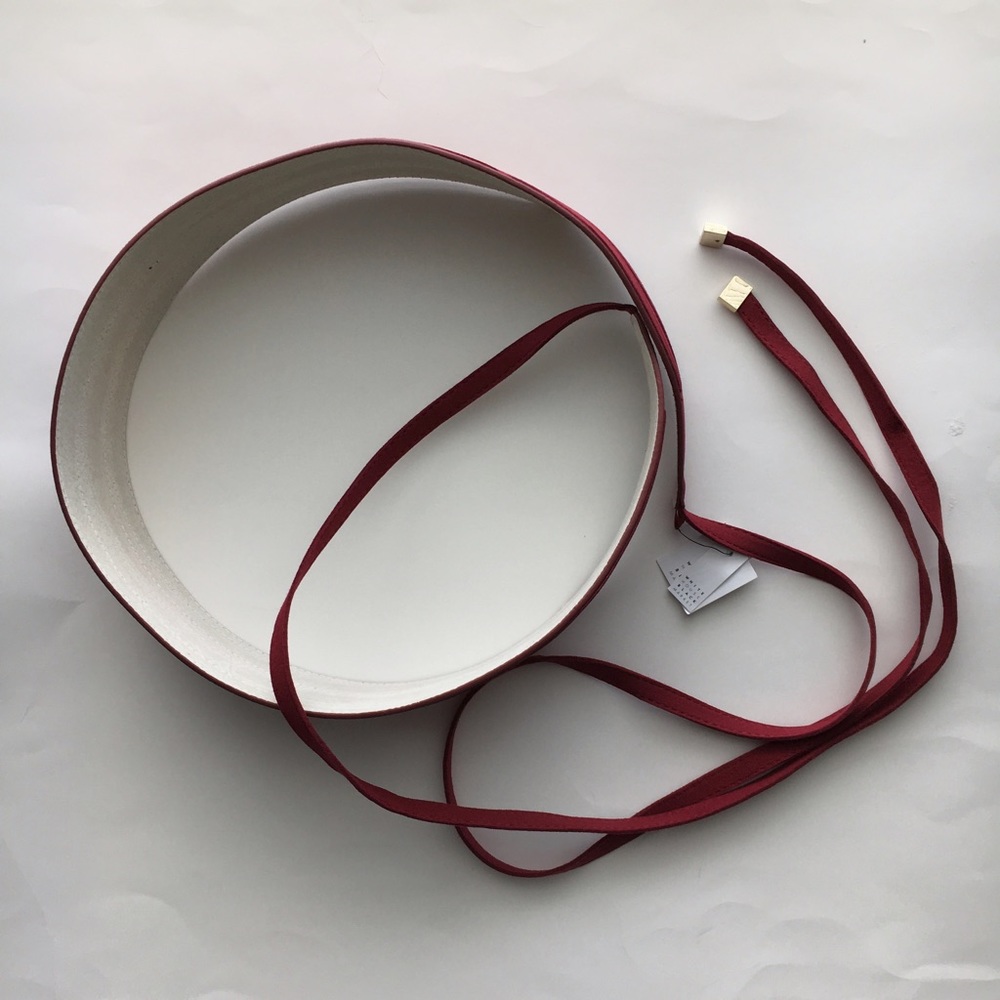 Red pink suede obi belt - Picture 3 of 4