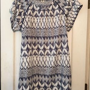 Blue tribal shirt dress