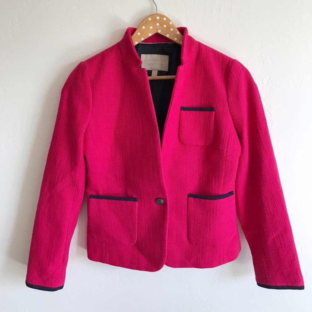 Banana Republic Pink Navy Trim Blazer_2