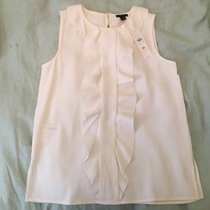 Ann Taylor Sleeveless Ruffle Blouse