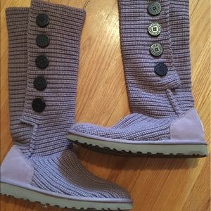 Light purple knit button uggs