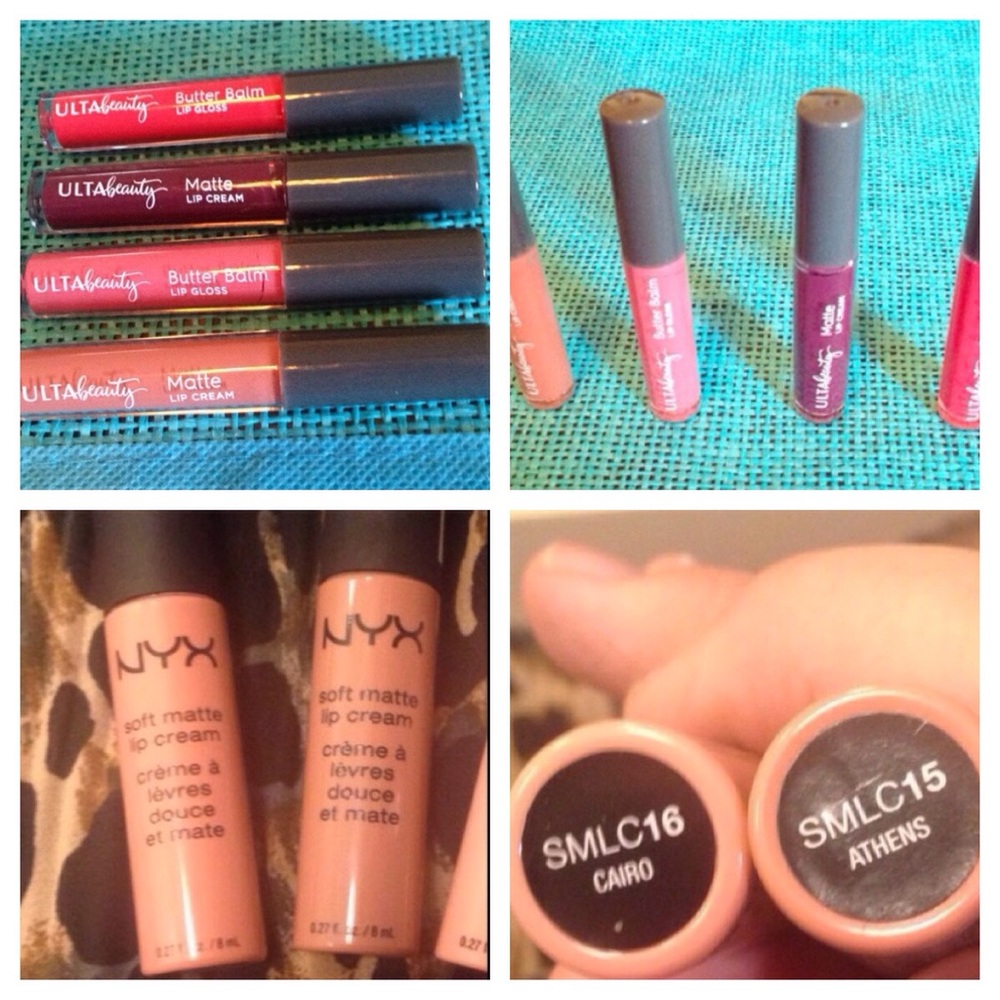 Bundle of 6 lip creams. 4 Ulta Beauty and 2 NYX