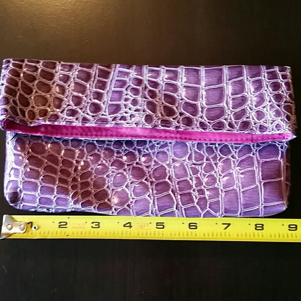 Purple faux Snake Skin Clutch