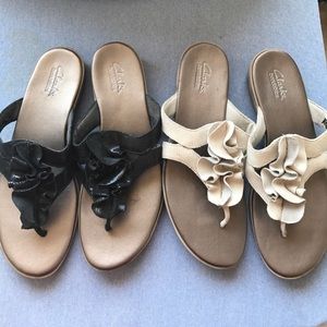 2 pairs of Clarks sandals