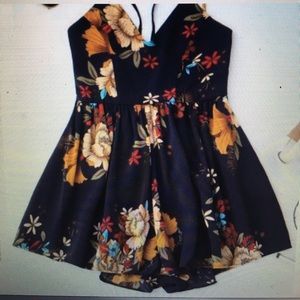 Blue floral romper