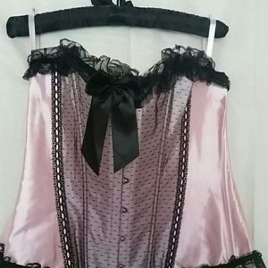 Baby Pink satinette corset