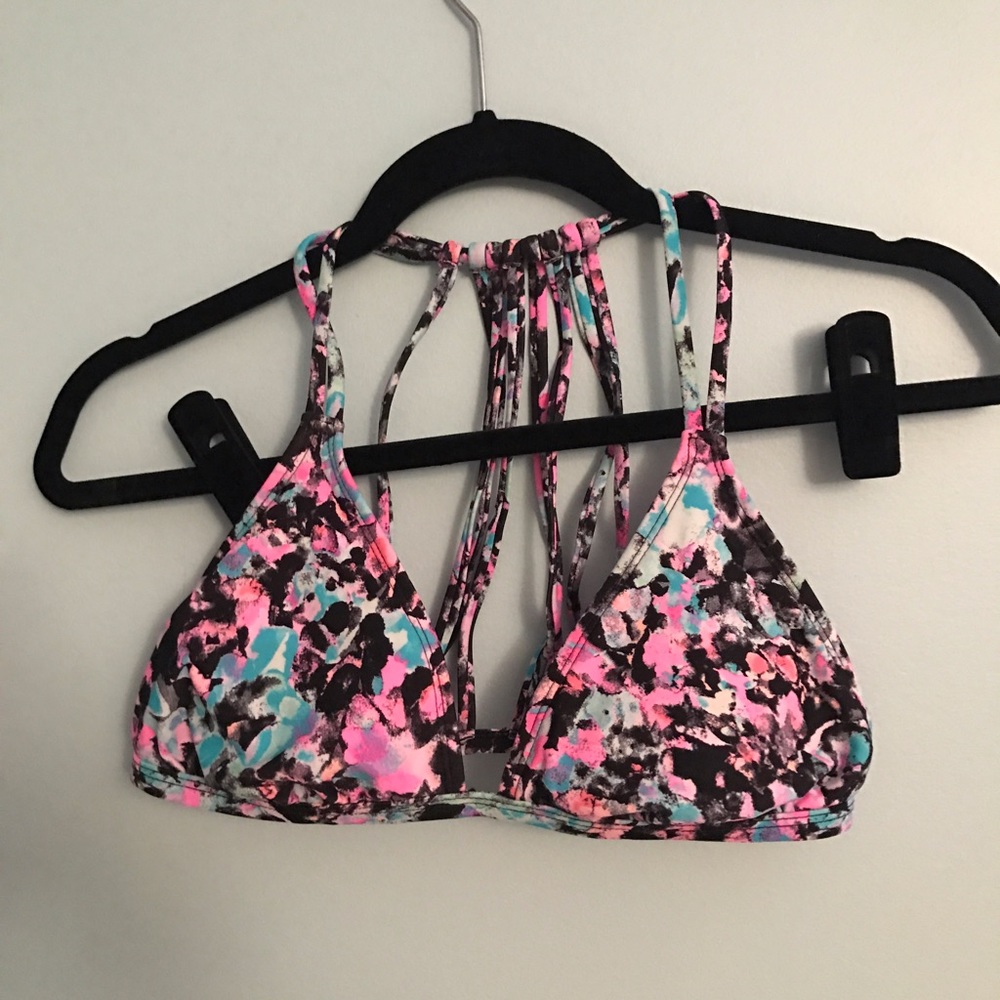 multicolor triangle bikini top