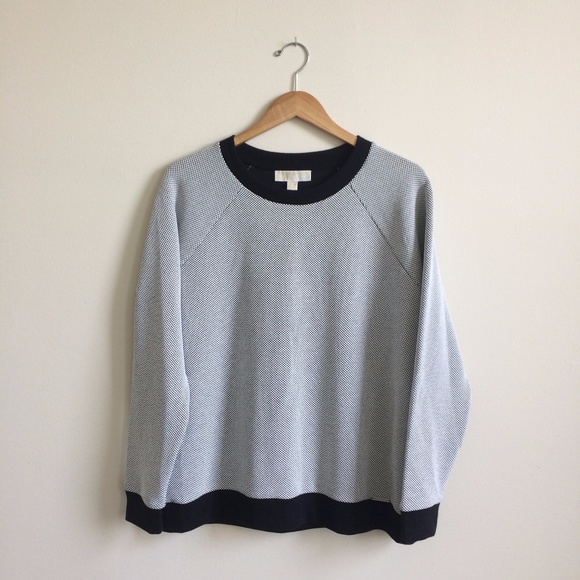 MK black and white textured pullover sweater L - Picture 2 of 7