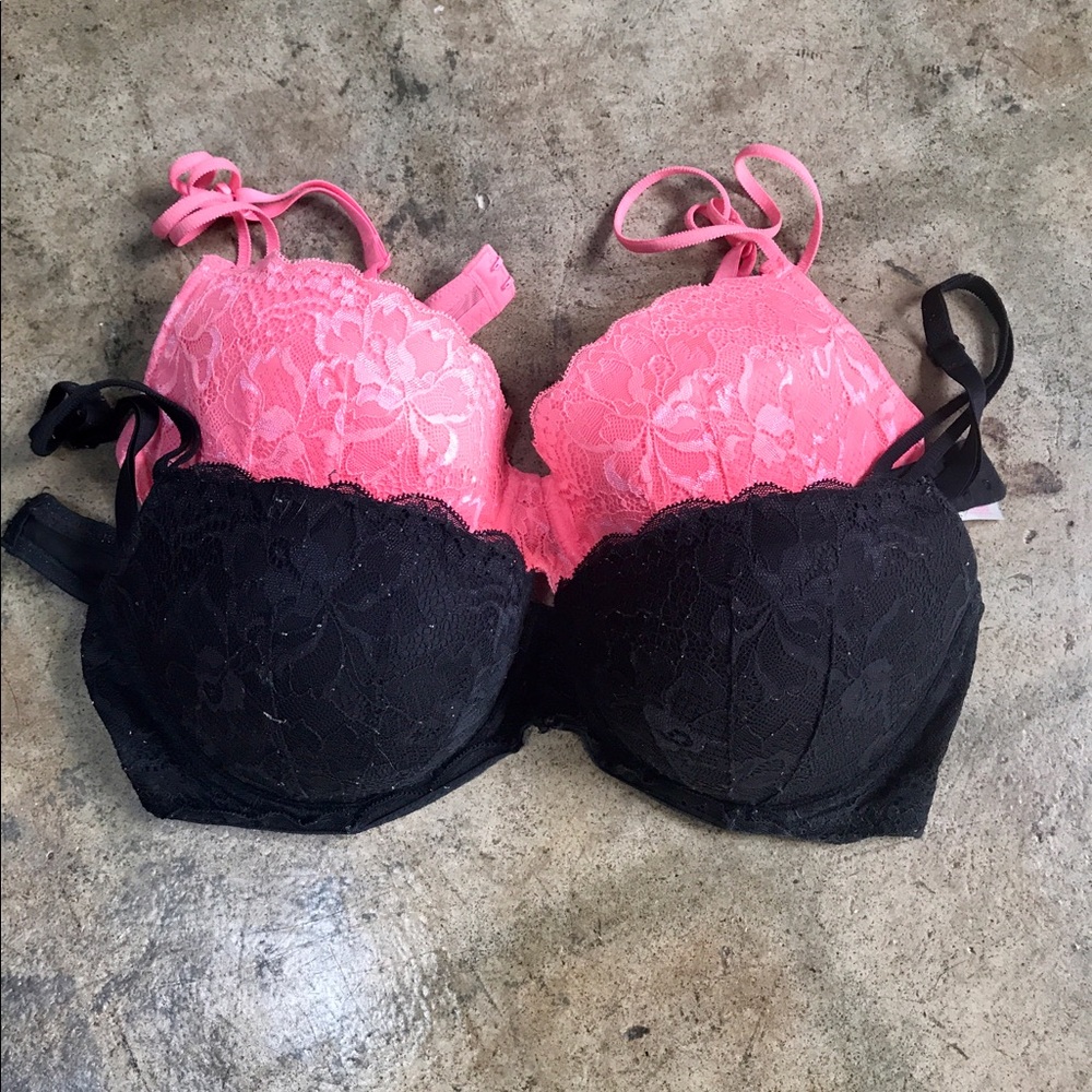 VS PINK | Bra | Black & Coral | 36D