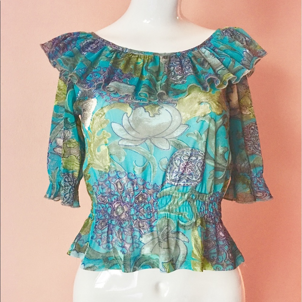 Summer Blue Crop Top