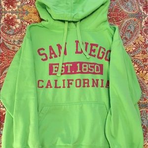 San Diego lime green sweat shirt