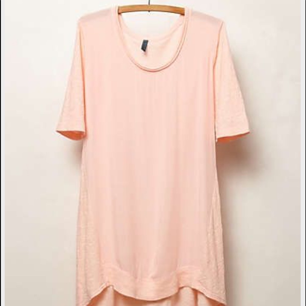 Anthropologie pink high low shirt sz xs