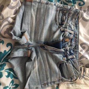 high waisted cuffed shorts