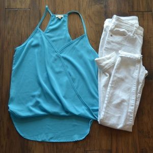Turquoise Blue Flowy Tank