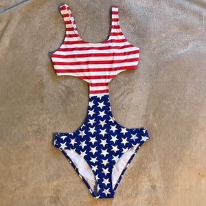 🇺🇸American Flag Monokini One Piece Swim Suit