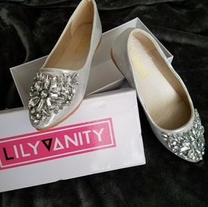 Embellished Flats Silver 8