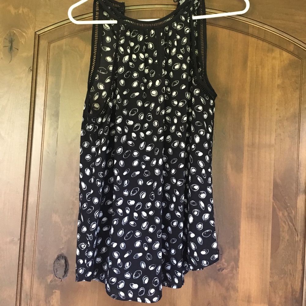 Black n white polka dot tank. Worn once.