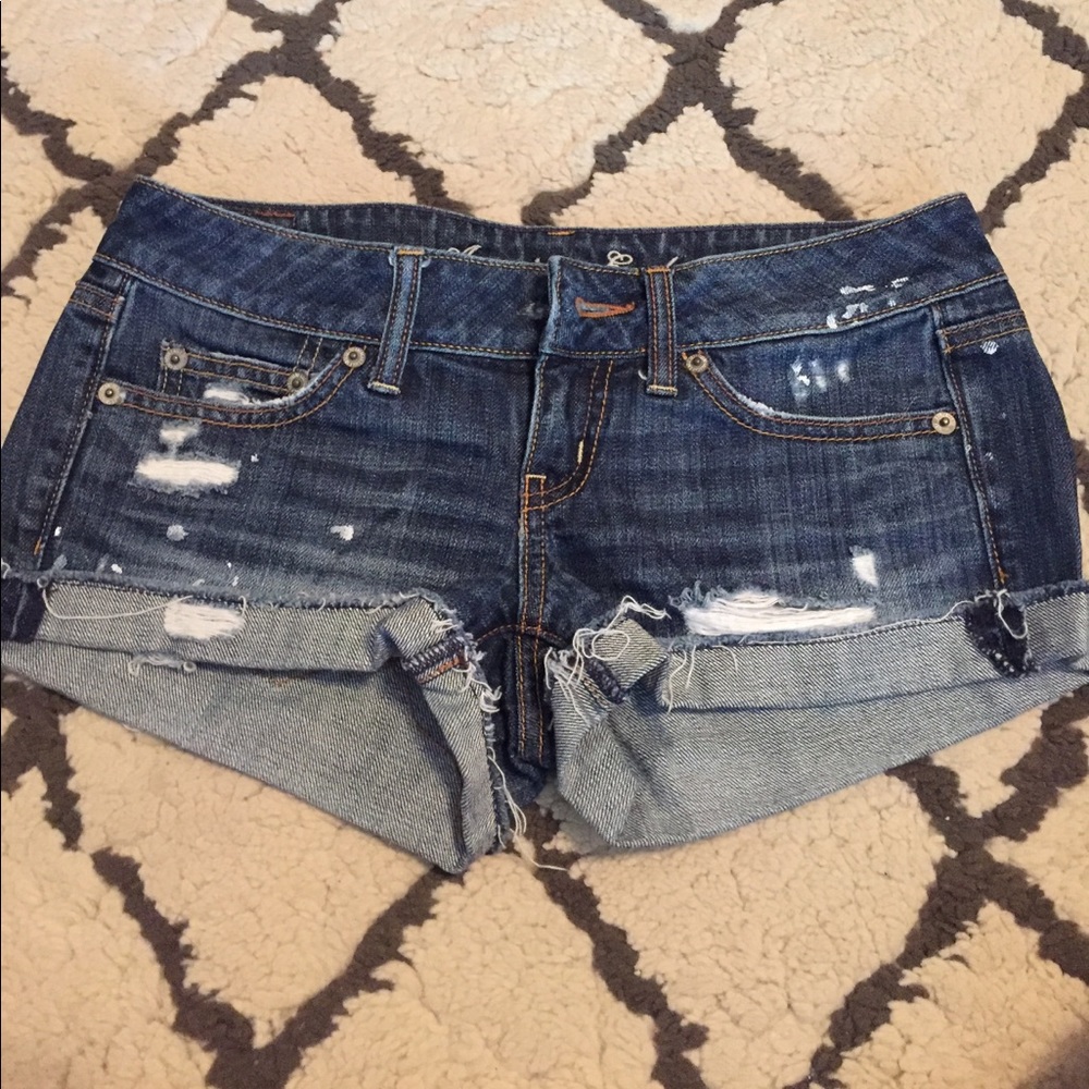 American Eagle Distressed Blue Jean Shorts