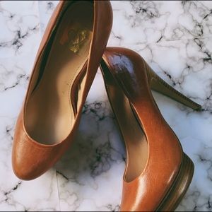 Dolce Vita Brown Leather Platform Pumps