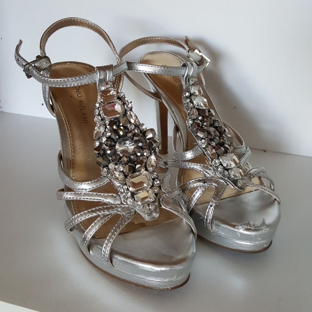 Antonio Melani Formal Silver Heels
