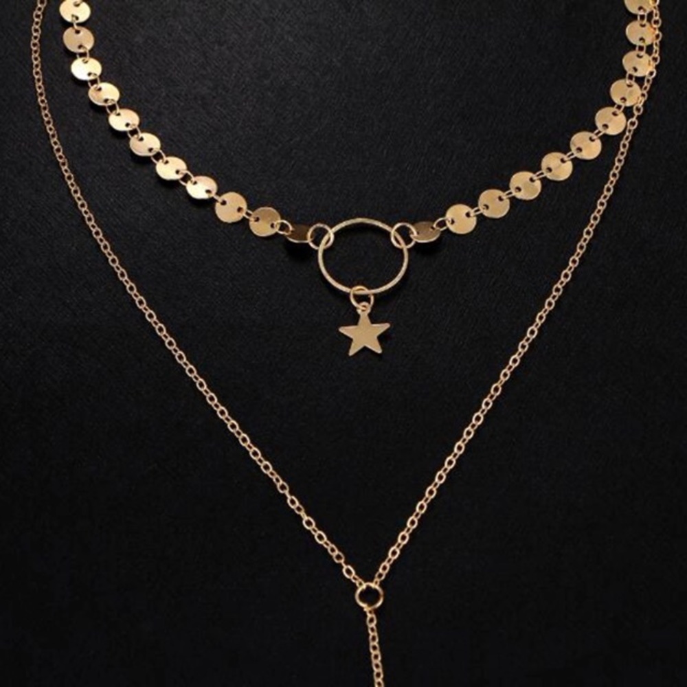 👉🏽1 LEFT👈🏽🌟Multi-layered Star Charm Necklace - Picture 4 of 6
