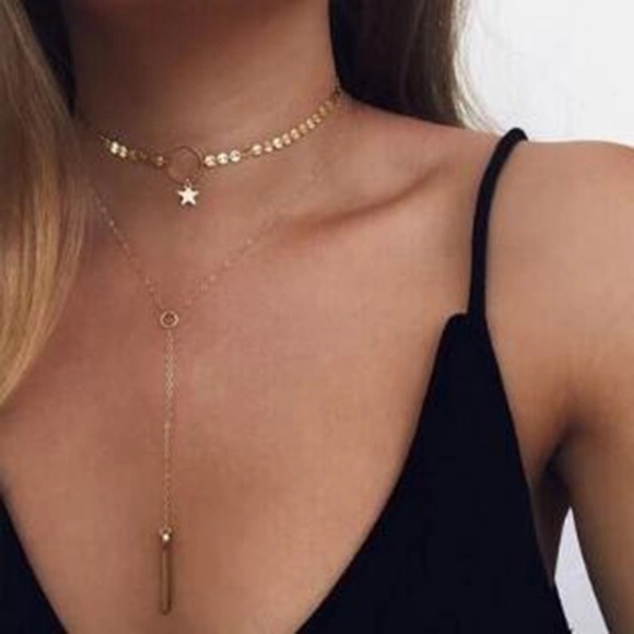 👉🏽1 LEFT👈🏽🌟Multi-layered Star Charm Necklace - Picture 2 of 6