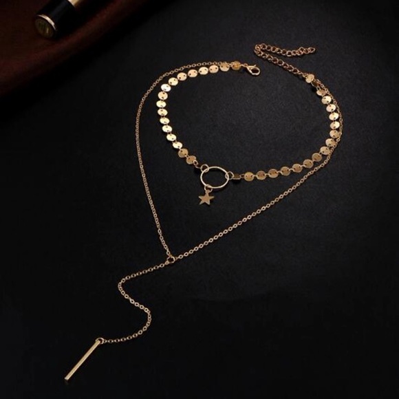 👉🏽1 LEFT👈🏽🌟Multi-layered Star Charm Necklace - Picture 3 of 6