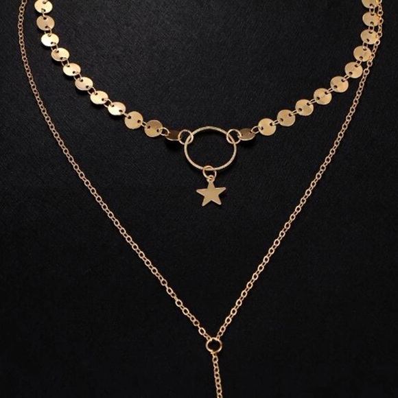 👉🏽1 LEFT👈🏽🌟Multi-layered Star Charm Necklace - Picture 4 of 6
