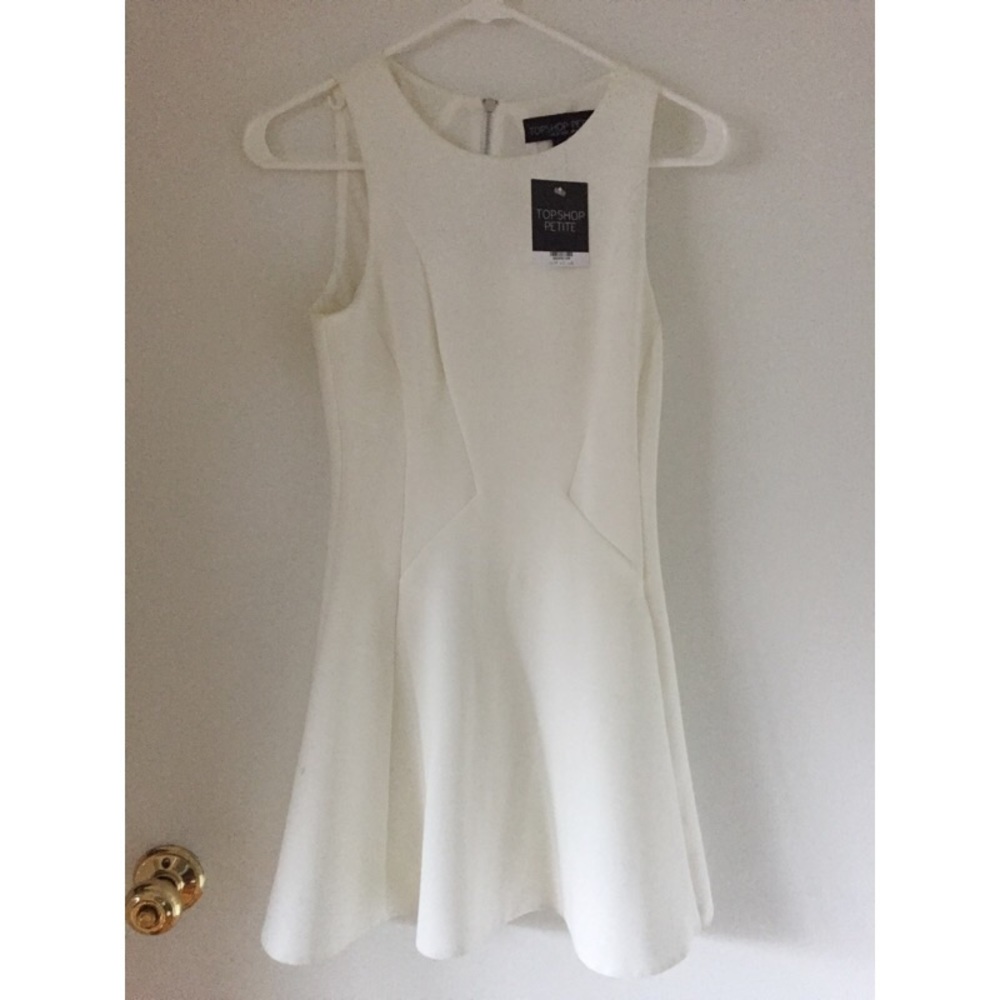 Top shop white skater zipper dress
