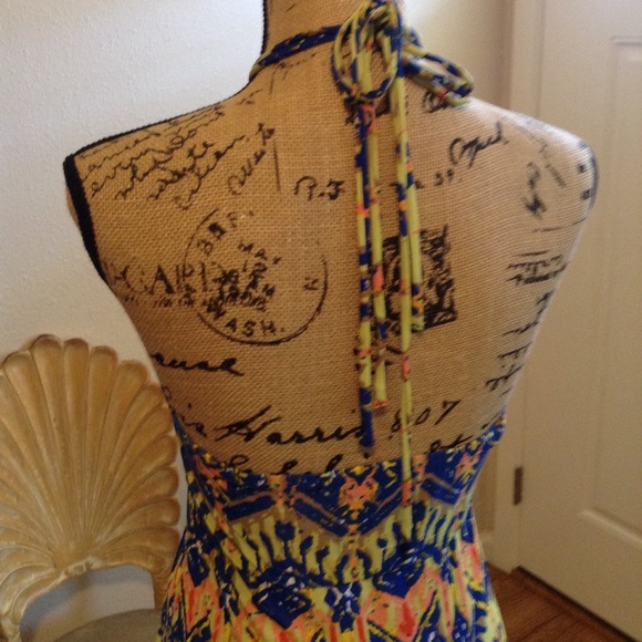 Derek Heart Multi Colored Halter Maxi Dress - Picture 3 of 7