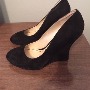 Nine West Black Suede Wedges