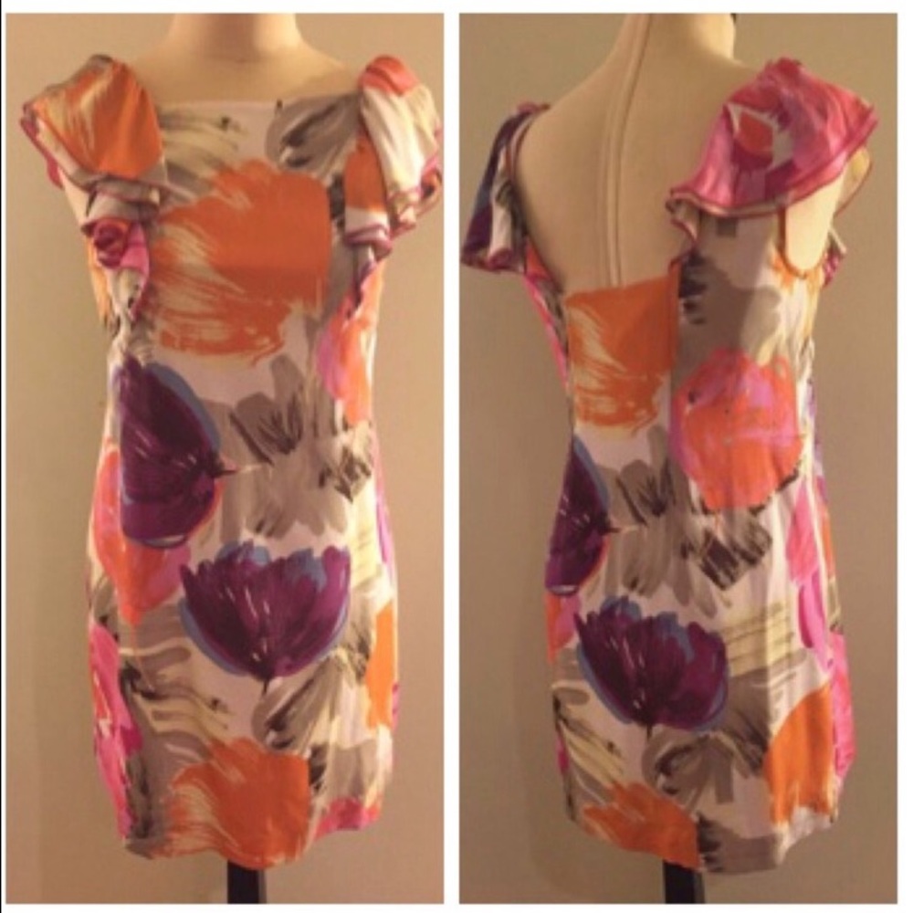 BCBG floral silk dress