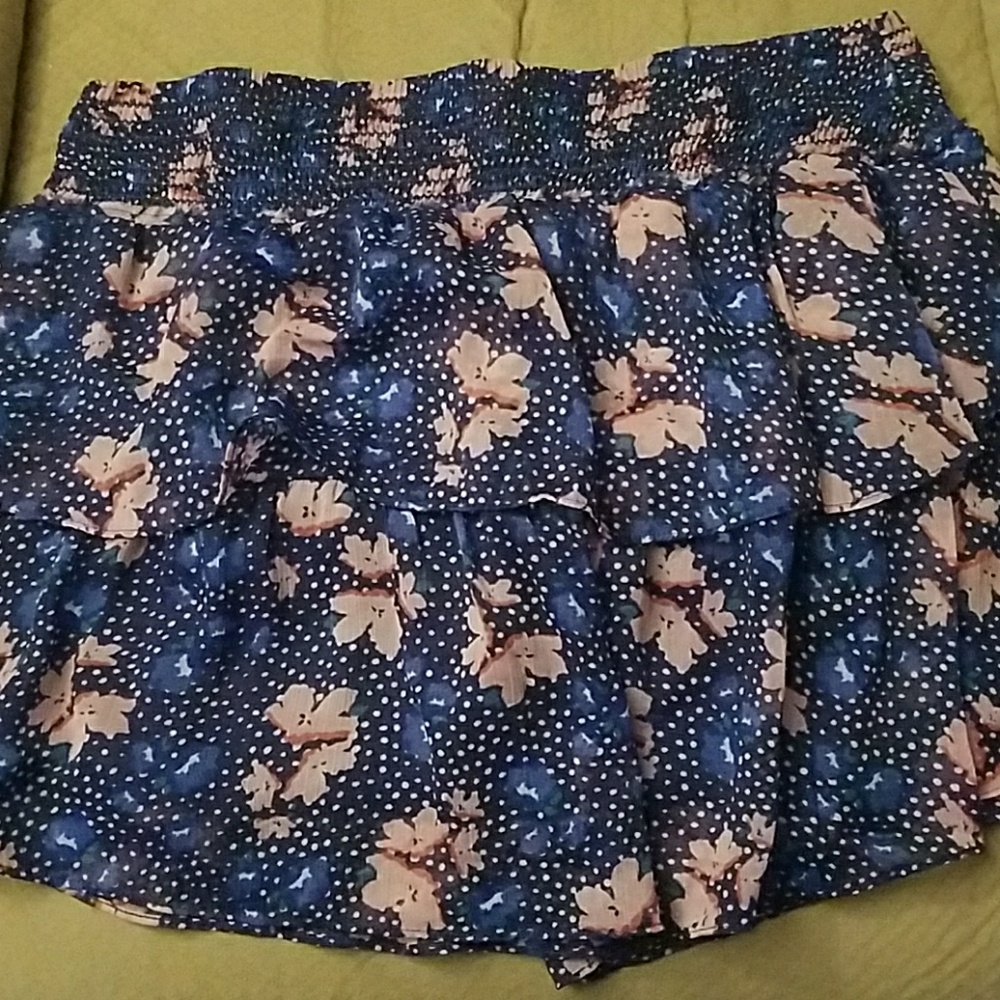 Blue floral skirt