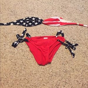 Red white and blue bikini