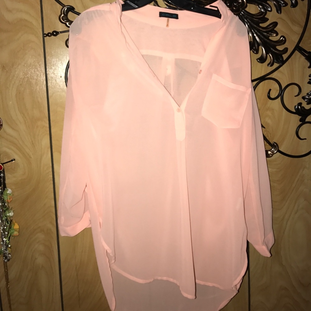 Pink sheer top