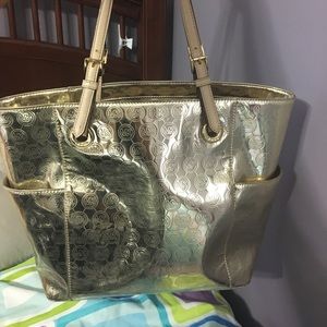 Gold Micheal kors shoulder bag