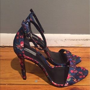 navy floral sandals