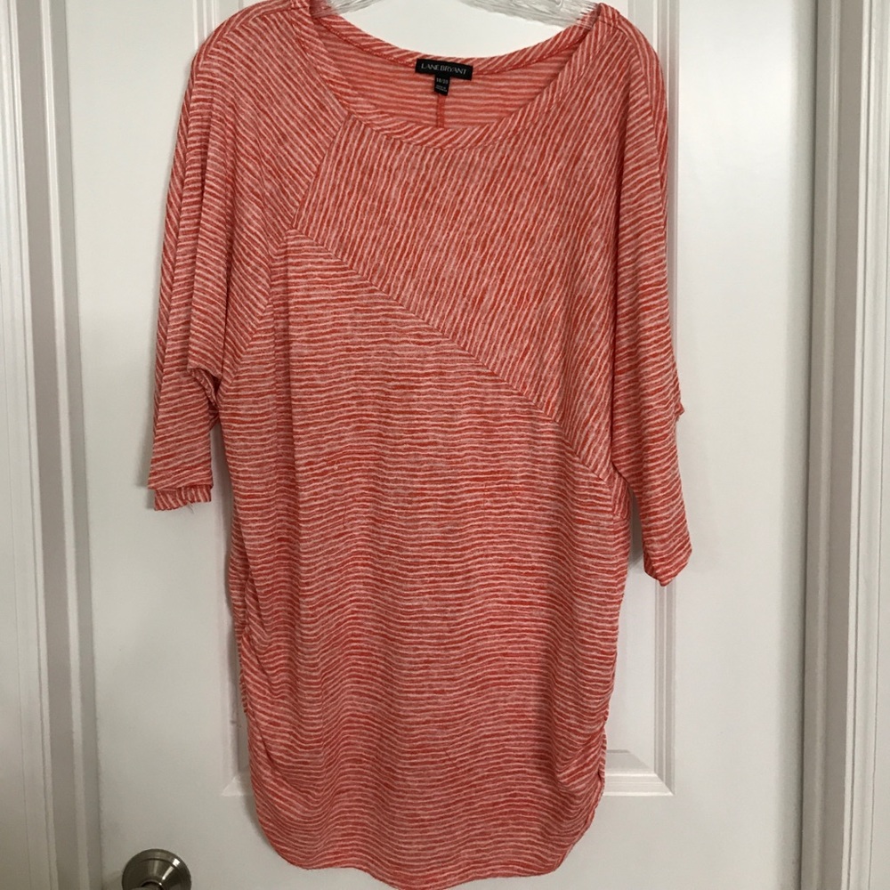 Orange & white Lane Bryant striped top