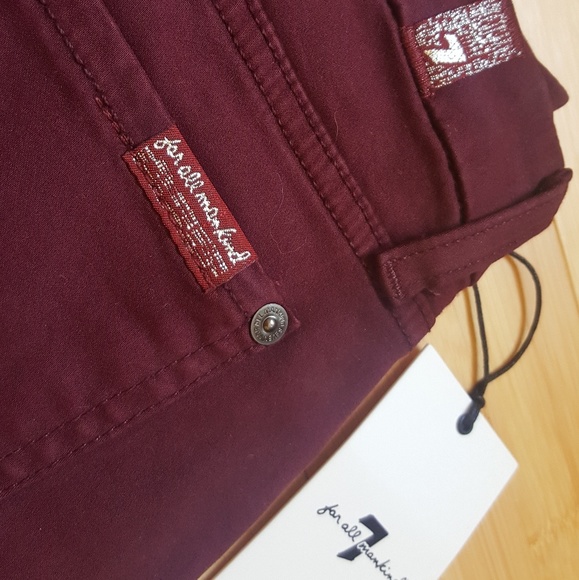 💥NWT💥 7 For All Mankind burgundy skinny jeans ❤ - Picture 2 of 4