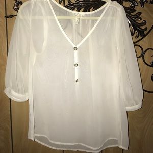 White sheer boutique top