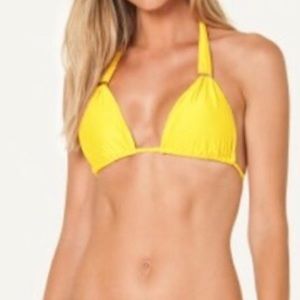 Sofia by VIX Solid Tie Bikini in Yellow Size Small