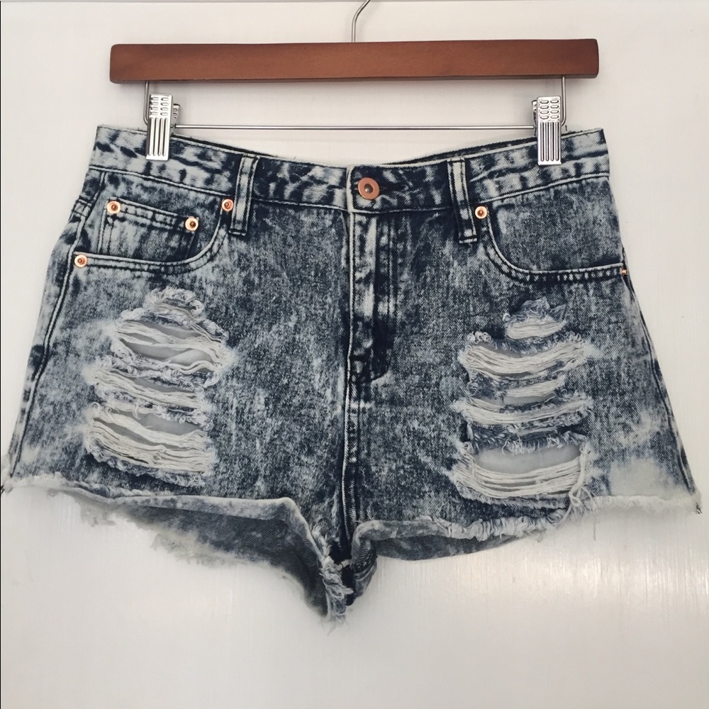 Acids Wash Jean Shorts