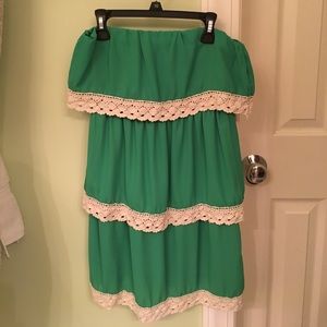 tube style, strapless boutique dress