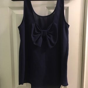 Blue tank, with bow in the back
