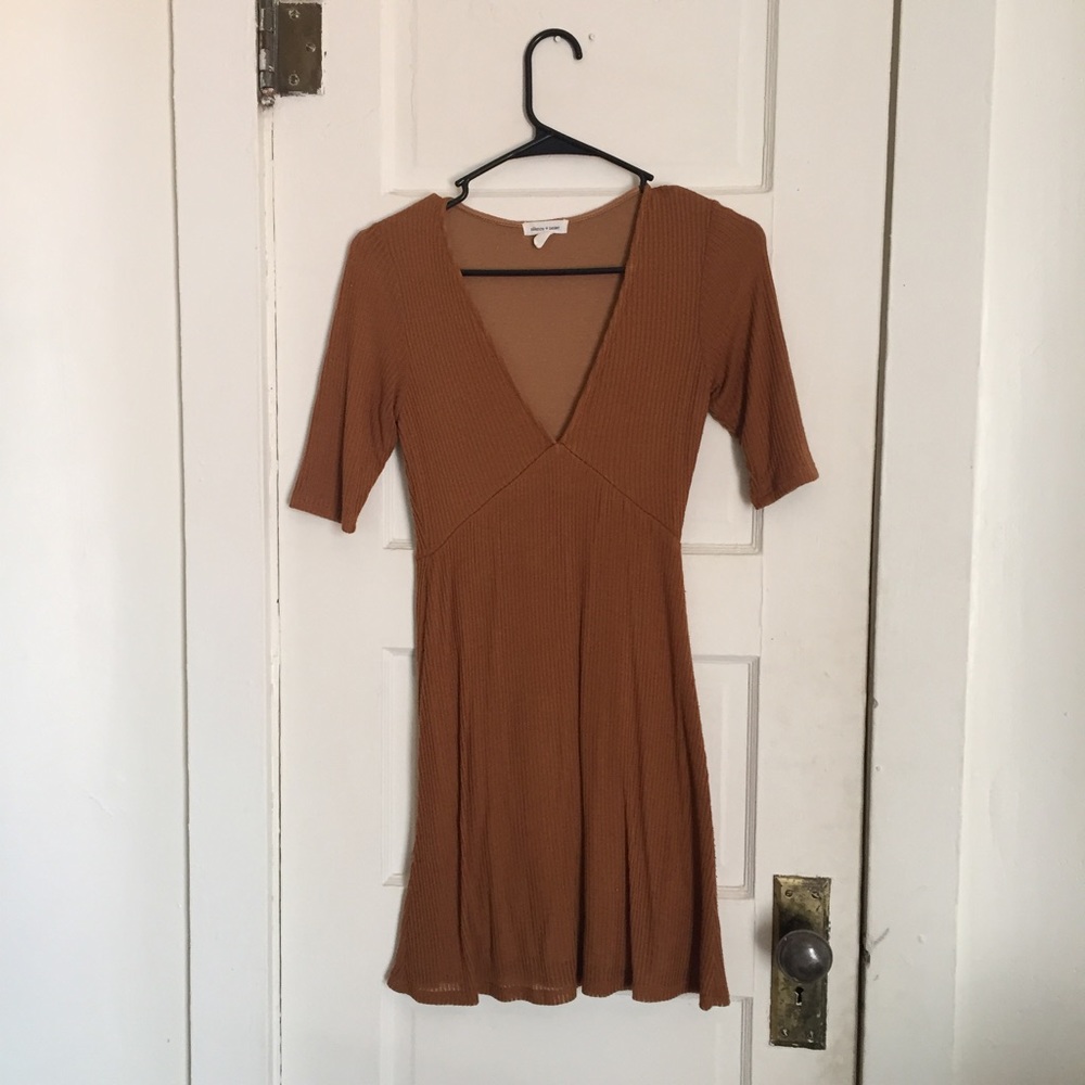 Silence and noise cotton deep neck Dress