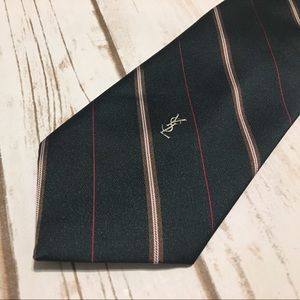 Yves Saint Laurent Men's Striped Neck Tie Vintage