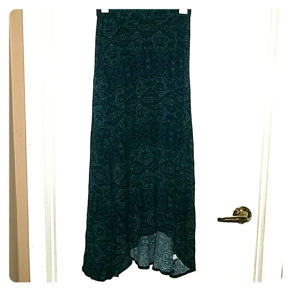 Teal patterned summer skirt
