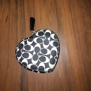 small coach heart shaped coin purse
